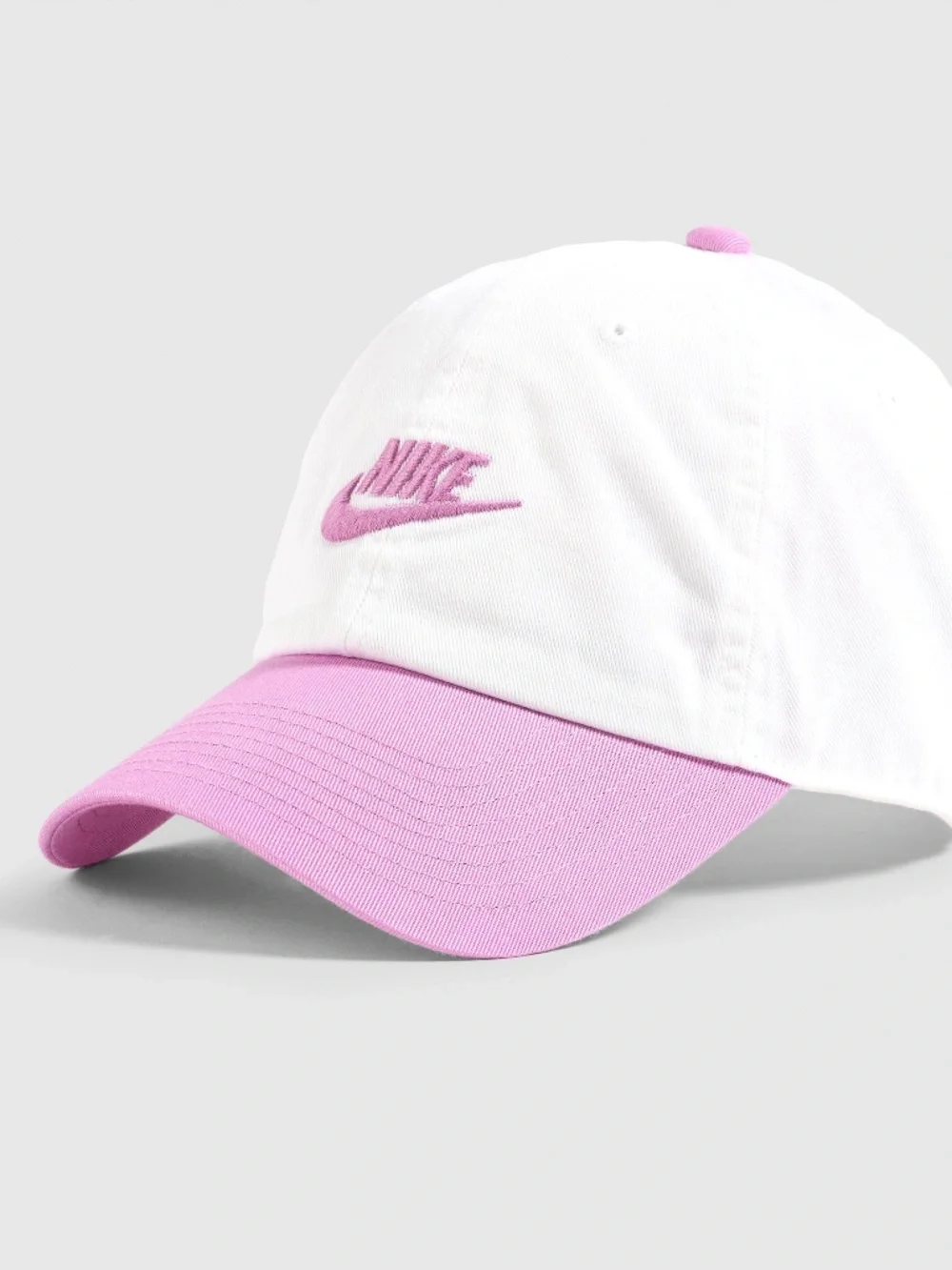Nike Club Cap White & Pink Swoosh Adjustable Unisex Hat M/L